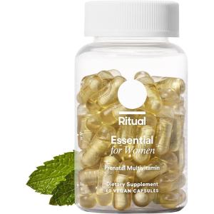 imageRitual Essential for Women Prenatal Multivitamin Folate ampamp Choline for Neural Tube Support Omega3 DHA for Fetal Brain Development Iron CalciumHelper D3 ampamp K2 NonGMO Vegan Citrus 30 DaysMint