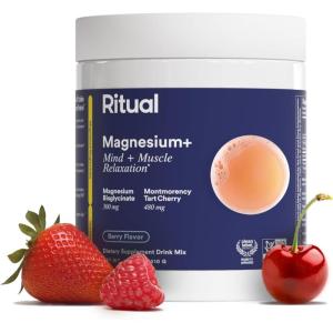 imageRitual Magnesium Drink Mix Supplement  2in1 ScienceBacked Tart Cherry ampamp Gentle on Stomach Magnesium Bisglycinate  Formulated for Mind ampamp Muscle Relaxation  Supports Sleep ampamp Calm  30 Servings