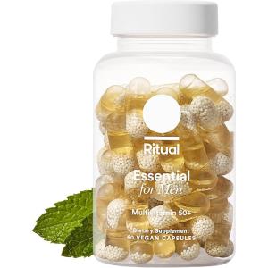 imageRitual Multivitamin for Men 50 Vegan with Zinc Vitamin A and D3 for Immune Function Support Omega3 DHA B12 K2 Gluten Free NonGMO Mint Essenced 30 Day Supply