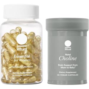 imageRitual Postnatal MomtoBaby Set Postpartum Multivitamin and Natal Choline Supplements Supports Lactation Immune Function and Babys Cognitive Function