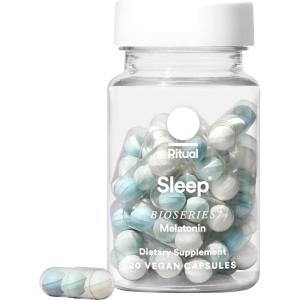 imageRitual Sleep Bioseries Melatonin Sleep Aid for Adults Sleep Supplement with Time Released Capsules Vegan Drug Free Sleep Vitamins for All Night Sleep Support 20 Capsules