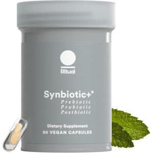 imageRitual Synbiotic Probiotic Prebiotic Postbiotic 3in1 Supplement for Gut Health and Digestive Support Regularity Bloat Immune Vegan DelayedReleased Daily Capsule Women and Men 30 Day
