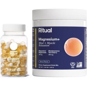 imageRitual Foundational Wellness Duo Essential Multivitamin for Women 18 to Support Foundational Health and Magnesium Drink Mix for Mind and Muscle Relaxation 30 Day Supply