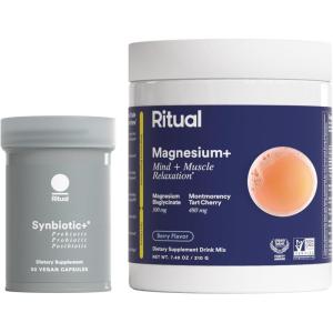 imageRitual Mind Muscle ampamp Gut Support Duo with Magnesium Drink Mix for Mind and Muscle Relaxation and Synbiotic for Daily Gut Health Support 30 Day Supply