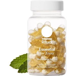 imageRitual Teen Vitamins for Boys  Zinc Vitamin A and D3 for Immune Function Support Omega3 DHA ampamp B12 for Brain Health NonGMO Mint Essenced 30 Day Supply 60 Vegan Capsules